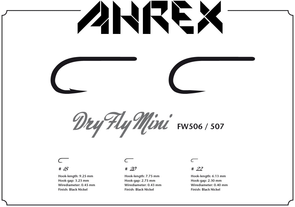 Ahrex FW507 - Dry Fly Mini Barbless Fly Hooks Ahrex