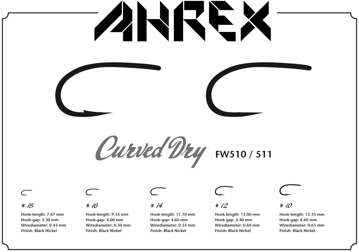 Ahrex FW510 - Curved Dry Fly Hooks Ahrex