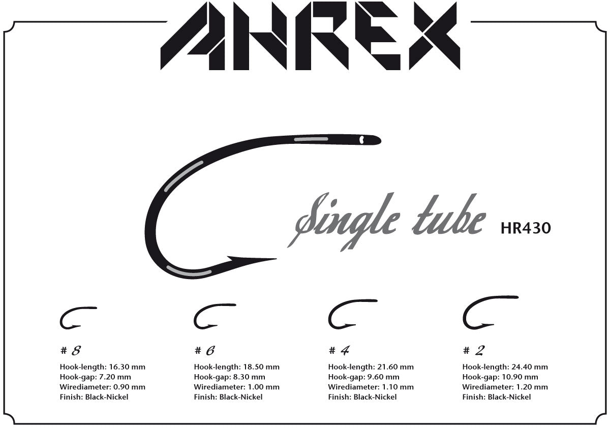 Ahrex HR430 - Tube Single Fly Hooks Ahrex