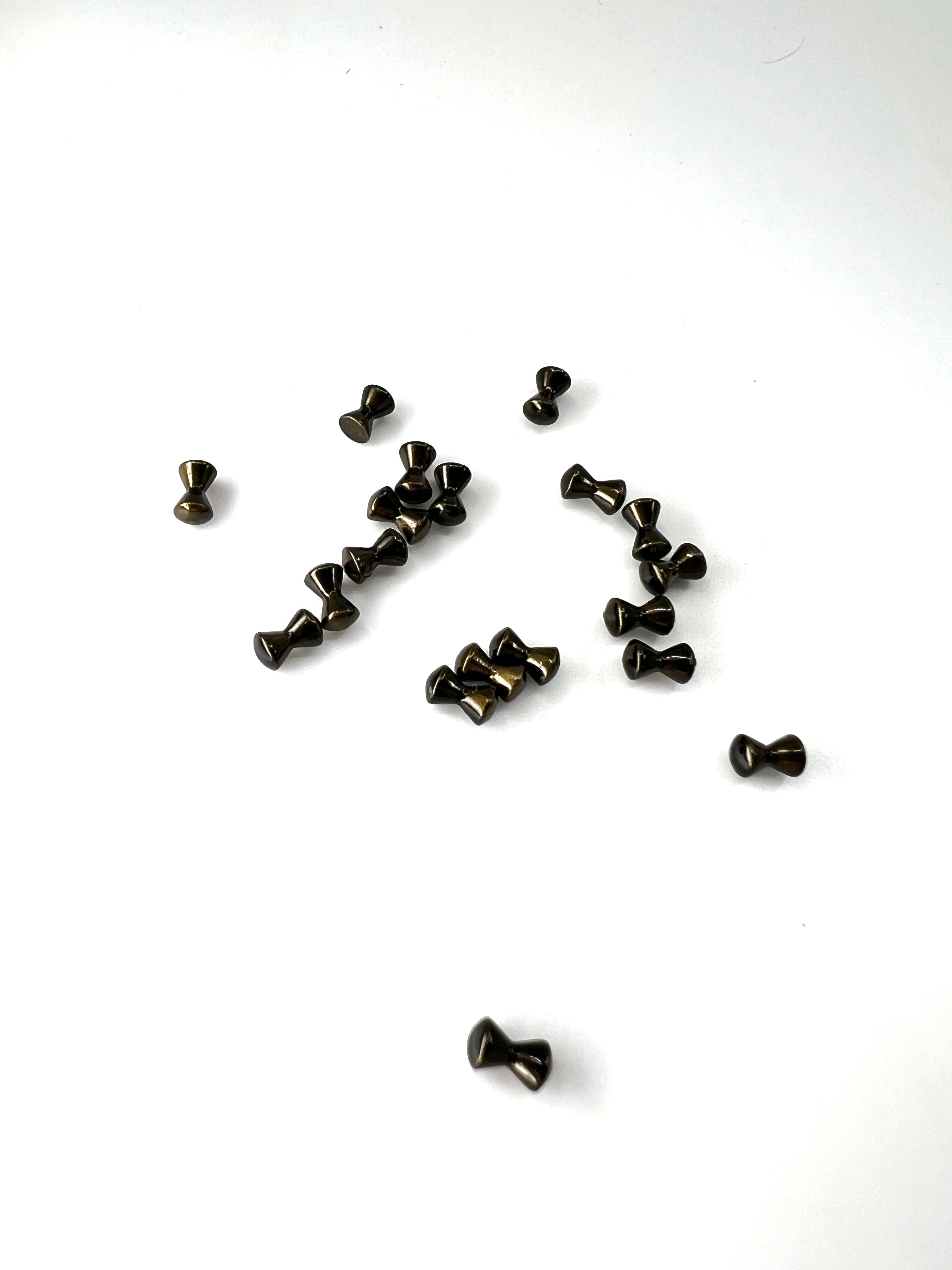 Tiewell Brass Dumbbell Eyes Small 3mm Olive Tiewell