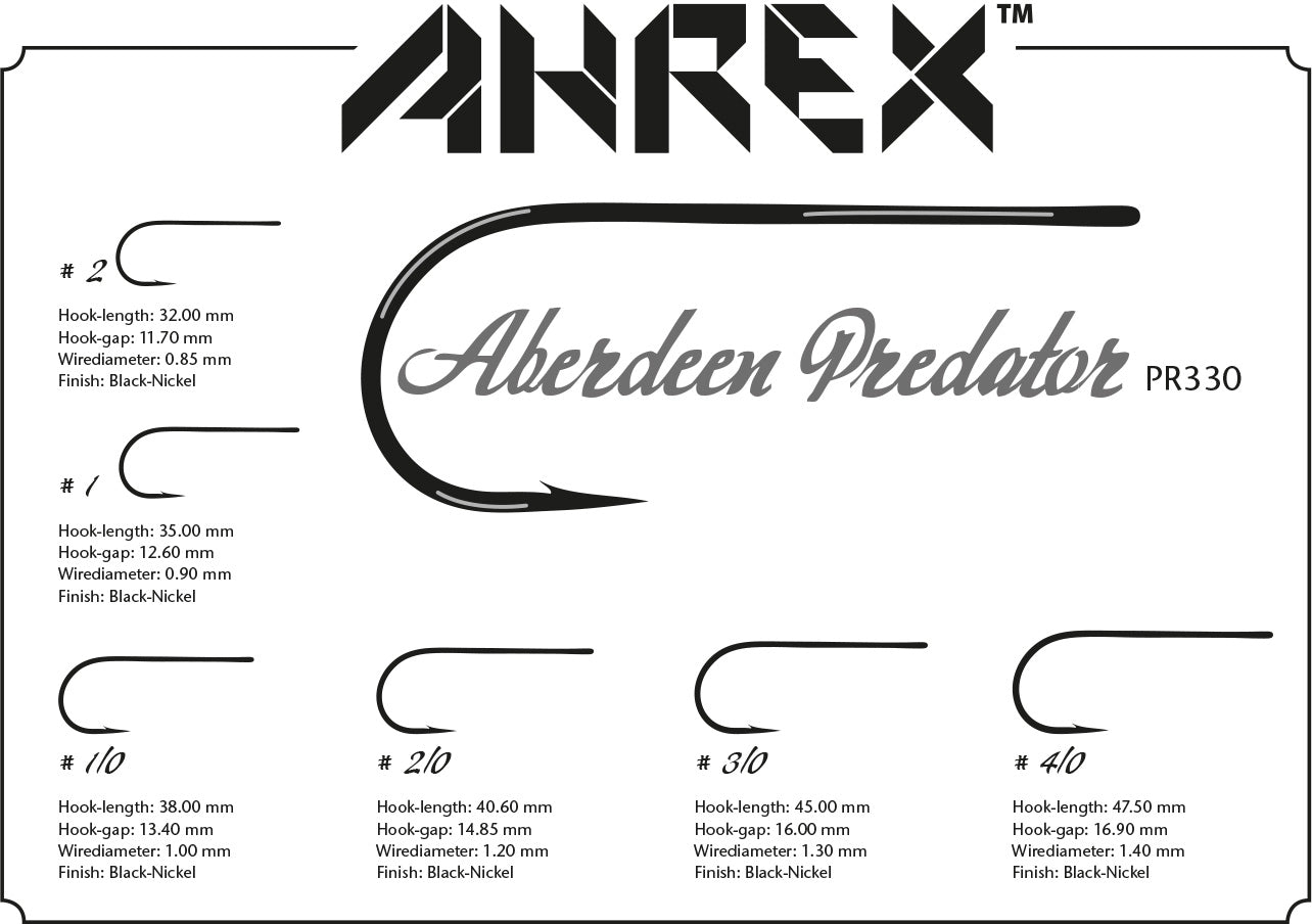 Ahrex PR330 - Aberdeen Predator Fly Hooks Ahrex