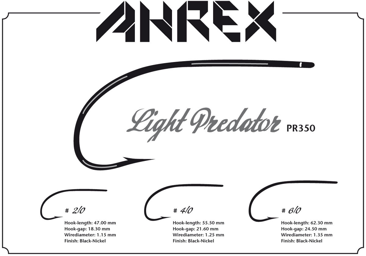 Ahrex PR350 - Light Predator Barbed Fly Hooks Ahrex