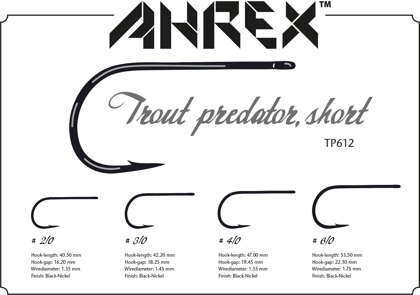 Ahrex TP612 - Trout Predator Streamer Short Fly Hooks