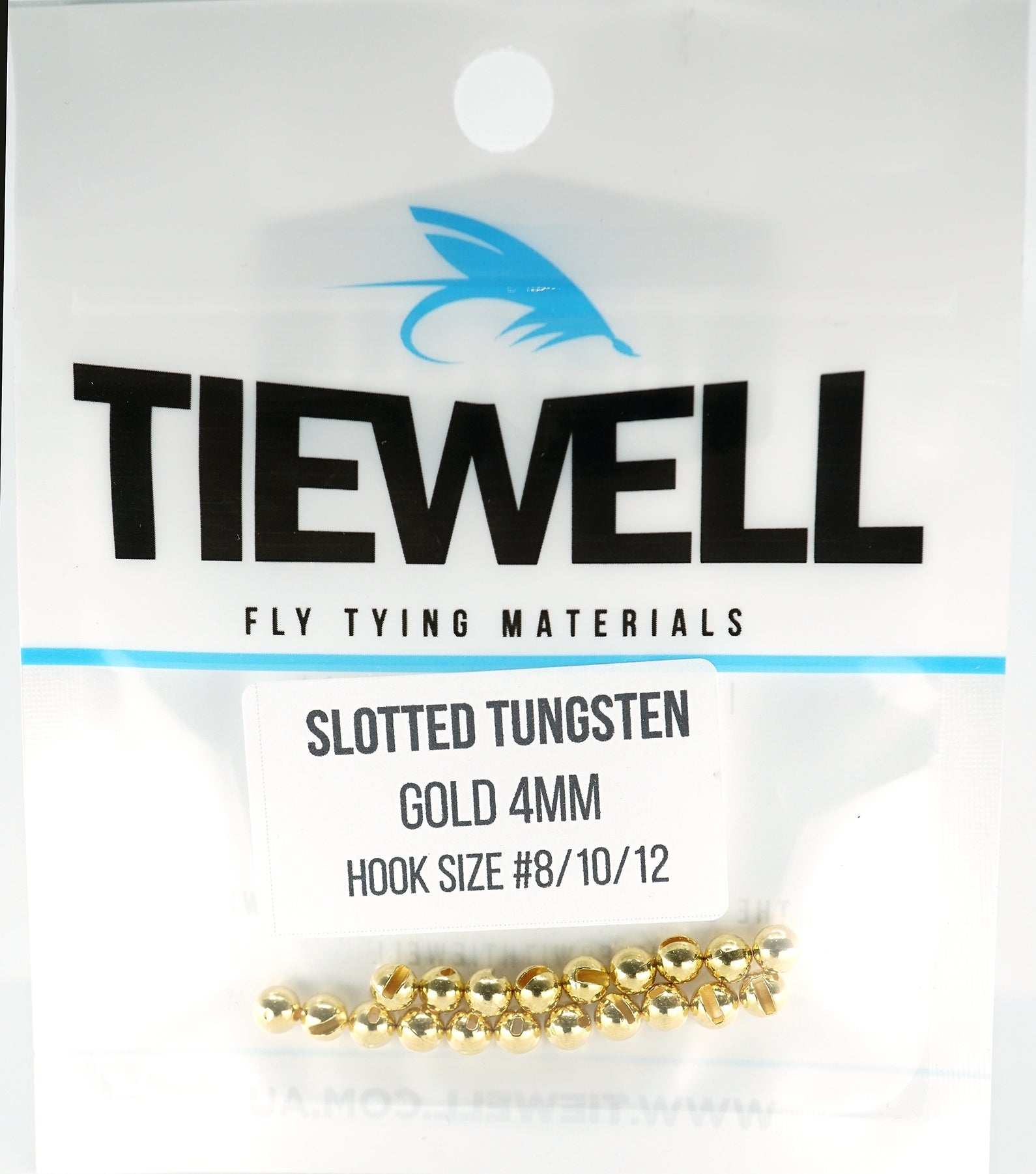 Tiewell Slotted Tungsten Beads Gold